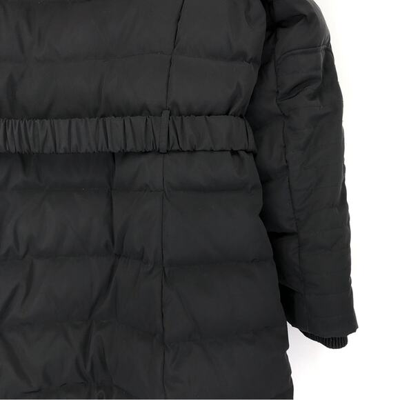 JONES NEW YORK Belted Puffer Jacket Faux Fir Trim Black M - Picture 14 of 14